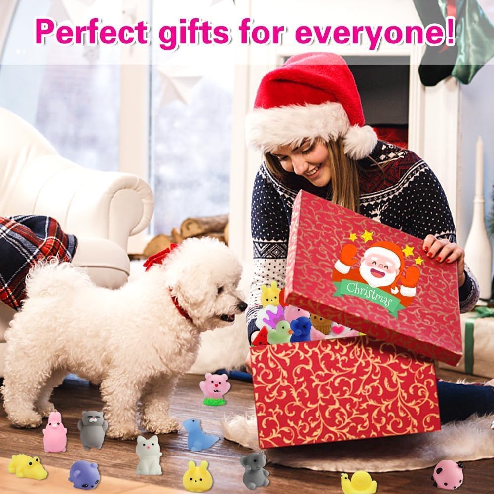 80Pcs Party Favors for Kids 4-8, Kawaii Squishies Mochi Squishy Toy Bulk Fidget Sensory Toys Birthday Gifts for Boys Girls Goodie Bag Christmas Stocking Stuffers Treasure Box Classroom Prizes 24hrsmart